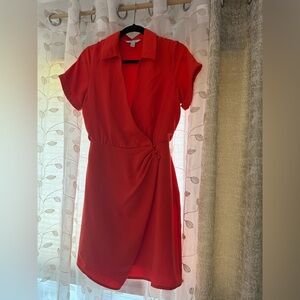 Elegant Red Wrap Dress